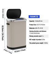 50L Smart automatic Trash Cans - Full Intelligent Sensor - Light Grey