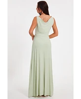 Quiz Women's Reversible Ity Cowl Maxi Dress