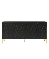 Modern Black Sideboard Buffet Cabinet - 60"