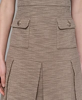 Karl Lagerfeld Paris Women's Knit Tweed Fit & Flare Dress