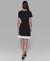Karl Lagerfeld Paris Women's Square-Neck A-Line Dress