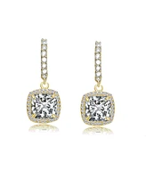 Stylish Asscher Cut Cubic Zirconia Square Drop Earring