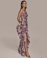 Donna Karan New York Women's Printed Strapless Gown