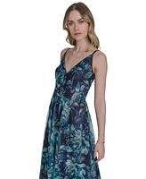 Eliza J Women's Embroidered Sequined Sleeveless Ball Gown