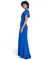 Jessica Howard Women's V-Neck Cape-Sleeve Gown