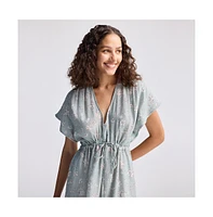 Reistor Women's Gathered Maxi Dress with Side Slits Mosaic