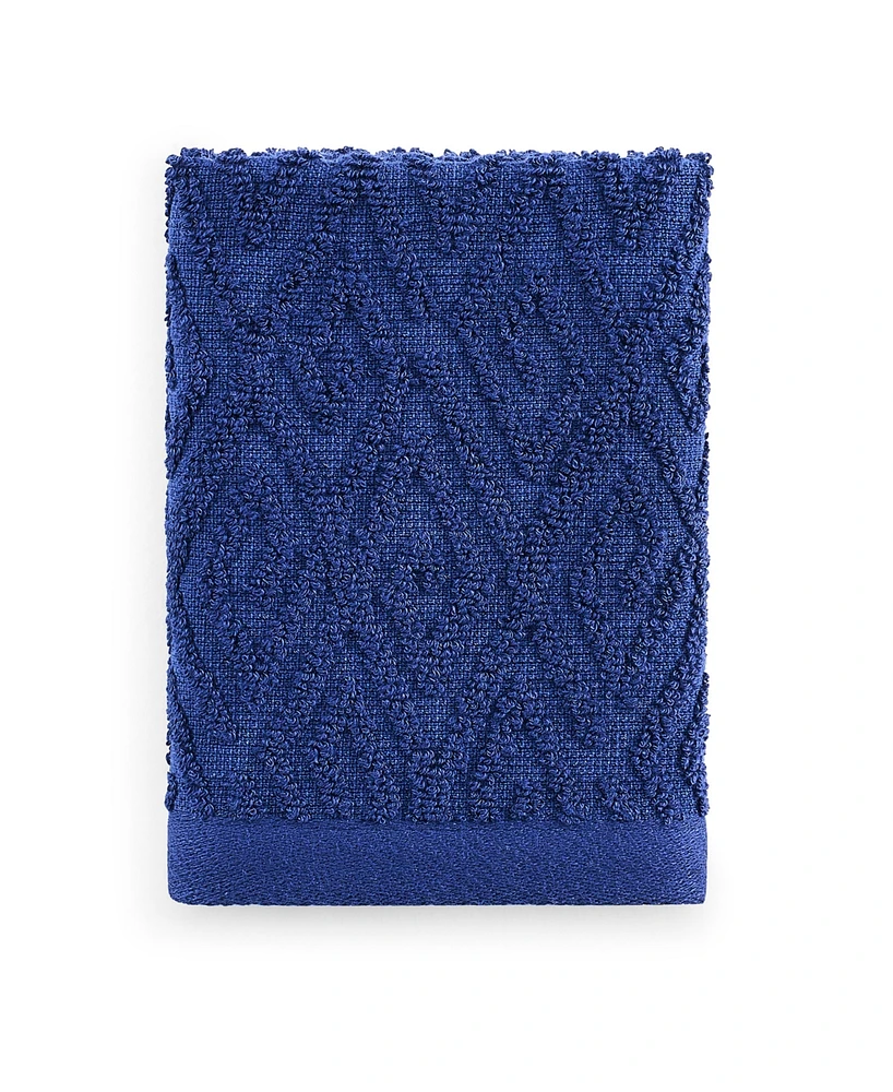 John Robshaw Maze Solid Texture Cotton Washcloth, 12" x