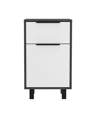 Stylish Contemporary Nightstand in Smokey Tone for Bedroom Storage