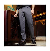 Campus Sutra Men's Ash Grey Micro-Waffle Chino Trousers