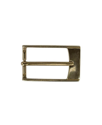 Trafalgar Men's 30mm Elongated Rectangular Solid Brass Italian Harness Belt Buckle