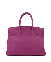 Pre-Owned Hermes Birkin 30 Handbag Purple Swift with Palladium Hardware