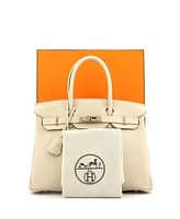 Pre-Owned Hermes Birkin 30 Handbag Light Togo with Palladium Hardware