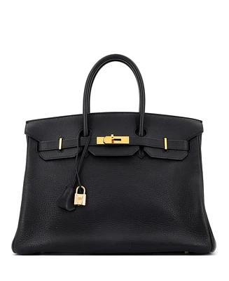 Pre-Owned Hermes Birkin 35 Handbag Clemence with Gold Hardware