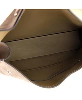 Pre-Owned Hermes Double Snap Pochette Crossbody Grizzly with Swift