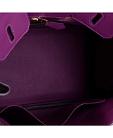 Pre-Owned Hermes Birkin 25 Handbag Purple Swift with Gold Hardware