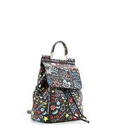 Pre-Owned Dolce & Gabbana Small Miss Sicily Backpack Printed Leather