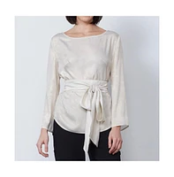 Etcetera Women's Metallic Blouse With Belt Sensibility