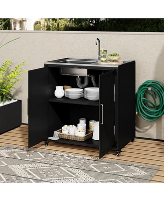 Outdoor Kitchen Sink Station with Cabinet