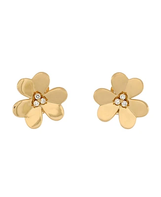 Pre-Owned Van Cleef & Arpels Large Frivole Stud Earrings 18K Gold with Diamonds