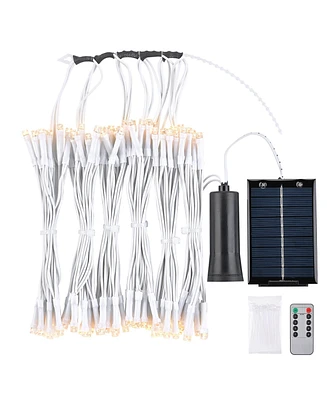 Solar String Light Fit 6-Rib 7/8/9 Ft Outdoor Patio Umbrella 96 Led Warm White
