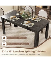 63 Inch Rectangular Modern Dining Kitchen Table