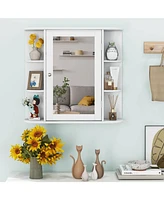 Wall-Mounted Bathroom Mirror Cabinet with Storage Shelves