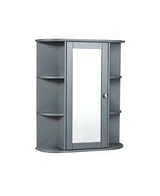 Bathroom Single Door Shelves Wall Mount Cabinet with Mirror
