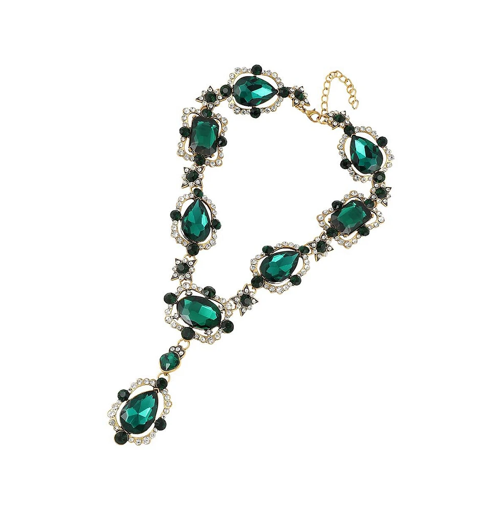 Sohi Gold-Plated Stone Statement Necklace