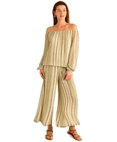 Vince Camuto Women's Stripe Off-the-Shoulder Tied-Hem Top