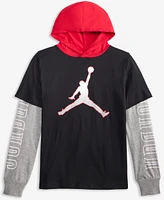 Jordan Big Boys Gametime Layered-Look Hoodie