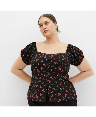 City Chic Plus Daydreamer Print Top