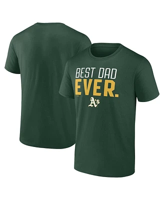 Fanatics Mto Label Men's Green Athletics Best Dad Ever T-Shirt