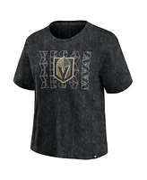 Fanatics Women's Black Vegas Golden Knights Faded Wash T-Shirt