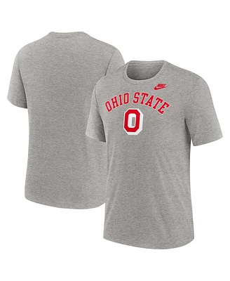 Nike Men's Heather Gray Ohio State Buckeyes Legacy Arch Tri-Blend T-Shirt