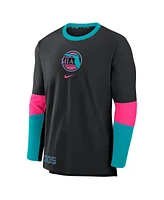 Nike Men's Black Miami Marlins 2025 City Connect Authentic Collection Player Tri-Blend Performance Long Sleeve T-Shirt