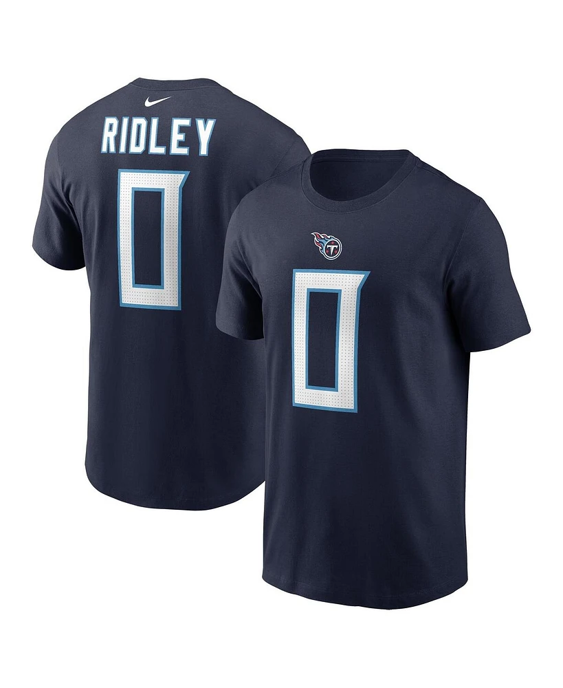 Nike Men's Calvin Ridley Navy Tennessee Titans Player Name Number T-Shirt