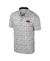 Colosseum Men's Black Oklahoma State Cowboys It's Time Allover Print Polo Shirt