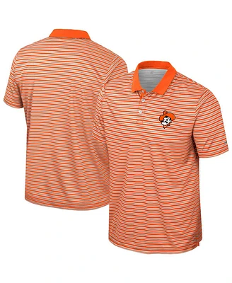 Colosseum Men's Orange Oklahoma State Cowboys Striped Polo Shirt