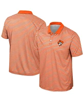 Colosseum Men's Orange Oklahoma State Cowboys Striped Polo Shirt