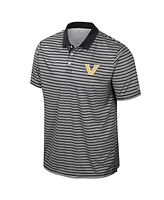 Colosseum Men's Black Vanderbilt Commodores Striped Polo Shirt