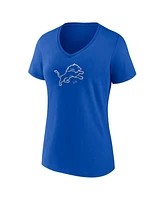Logo Athletic Women's Blue Detroit Lions Number 1 Mom Floral V-Neck T-Shirt