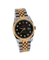 Pre-Owned Rolex Oyster Perpetual Datejust Automatic Watch in Stainless Steel and Gold with Diamond Markers 36mm
