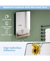 20 x30 Inch Multi-Functional Bathroom Mirror Cabinet with Adjustable Shelves