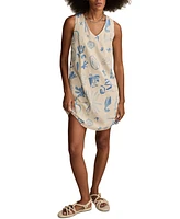 Lucky Brand Women's Printed Sleeveless Mini Shift Dress