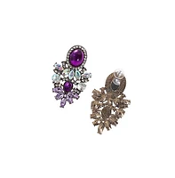 Sohi Shimmering Rhinestone Statement Dangling Drop Earrings