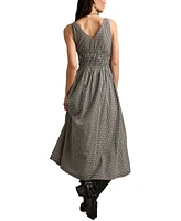 Lucky Brand Women's Printed V-Neck Smocked-Waist Maxi Dress