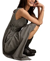 Lucky Brand Women's Printed V-Neck Smocked-Waist Maxi Dress