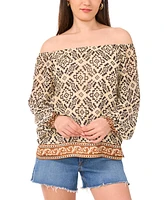 Vince Camuto Women's Printed Off-The-Shoulder Blouse