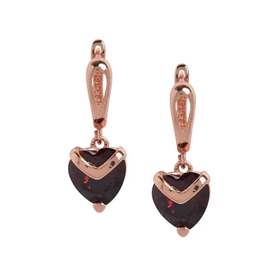 Sohi Crystal-Heart Hoop Earrings