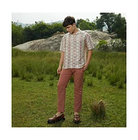 Campus Sutra Men's Off-White Prism Oversized Polo T-Shirt